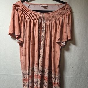 Style & Co. Coral Patterned Blouse